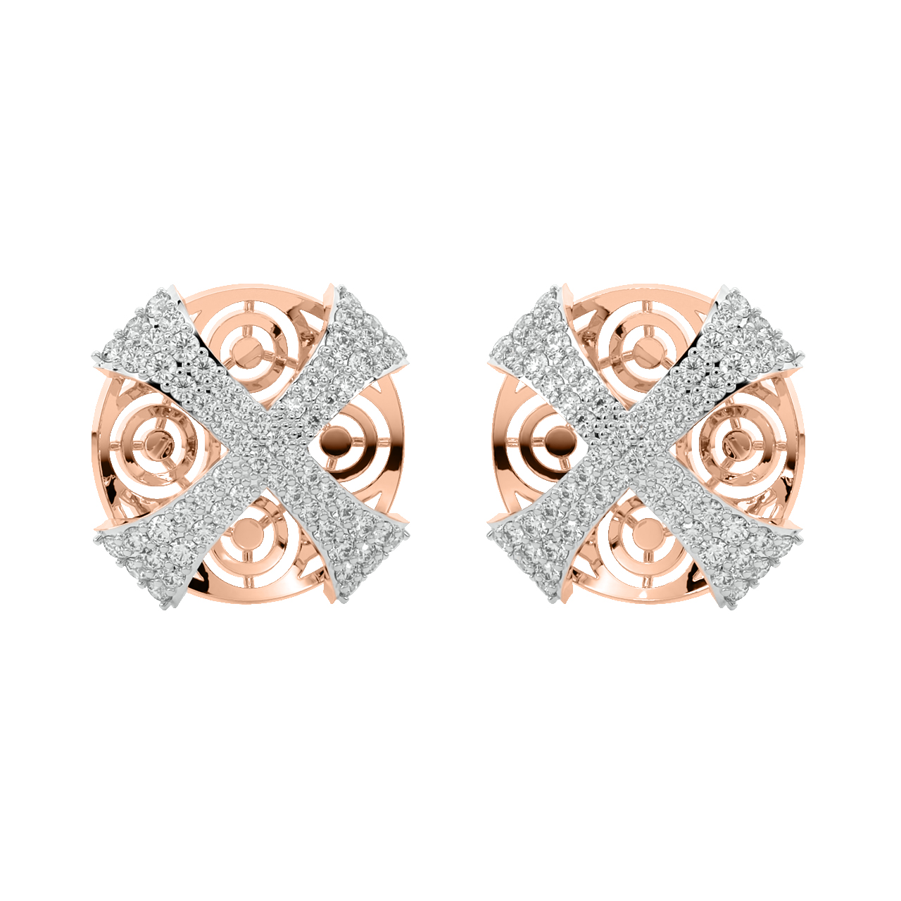 Jack Round Diamond Stud Earrings